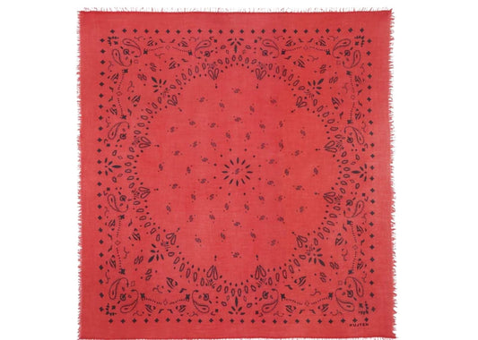 Extra Large Cashmere Bandana Effy Coral Red