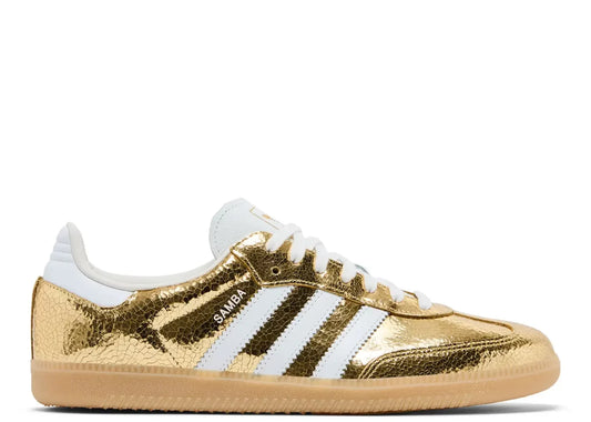 adidas Samba OG Gold Metallic Cracked Leather (W)