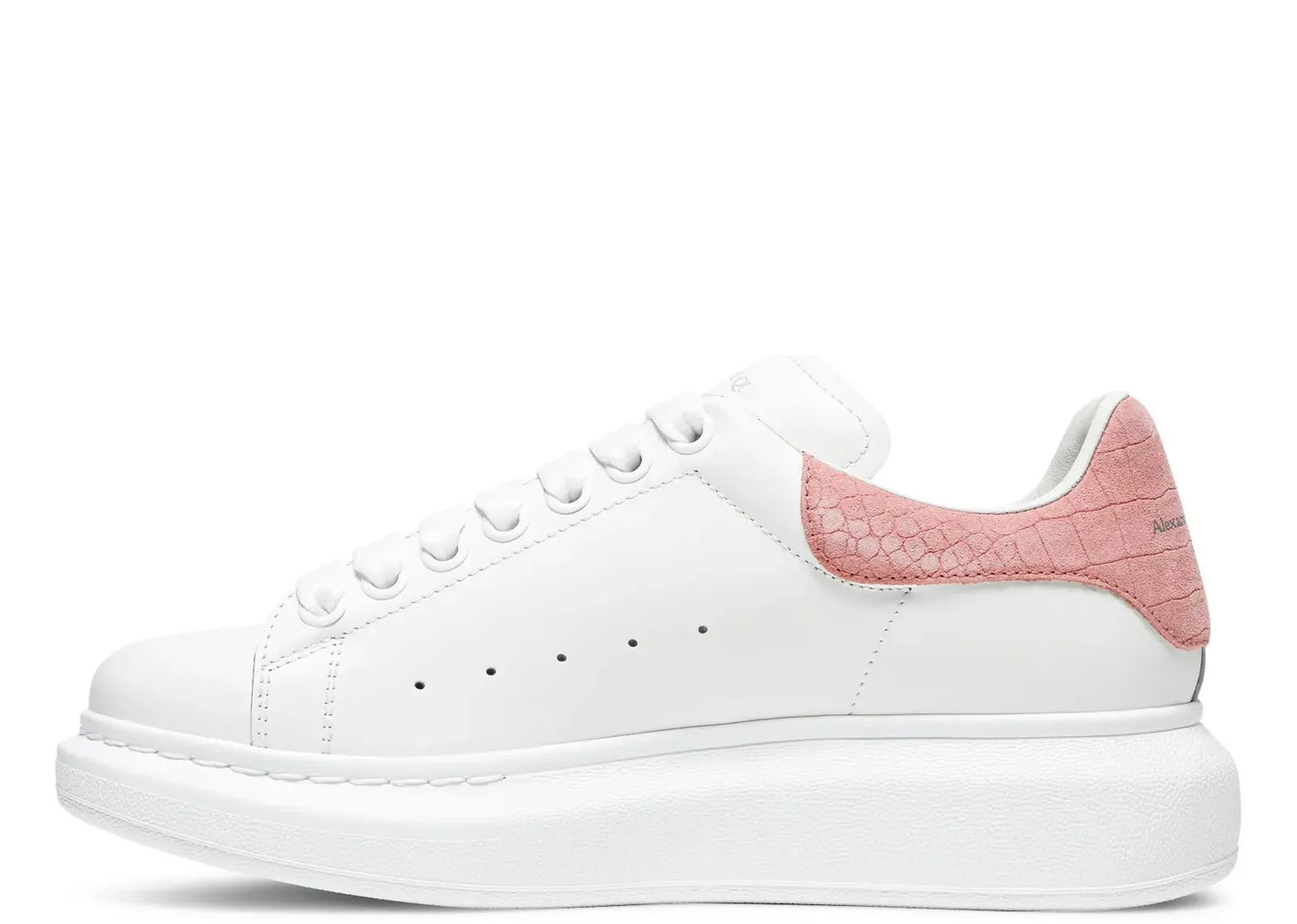 Oversized Pink Embossed Suede Croco (W)
