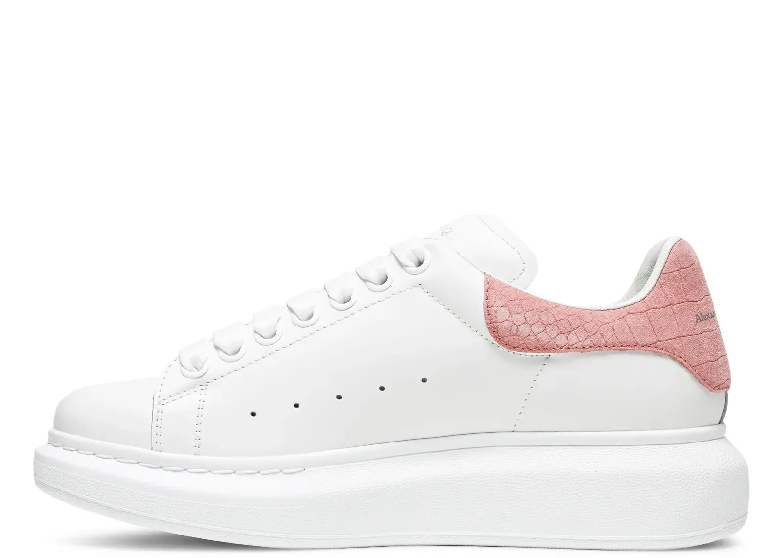 Oversized Pink Embossed Suede Croco (W)