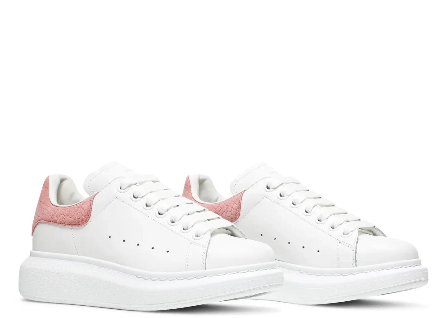 Oversized Pink Embossed Suede Croco (W)