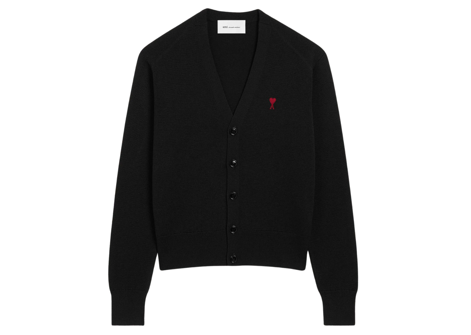 Ami De Coeur Contrasted Merino Wool Cardigan Black