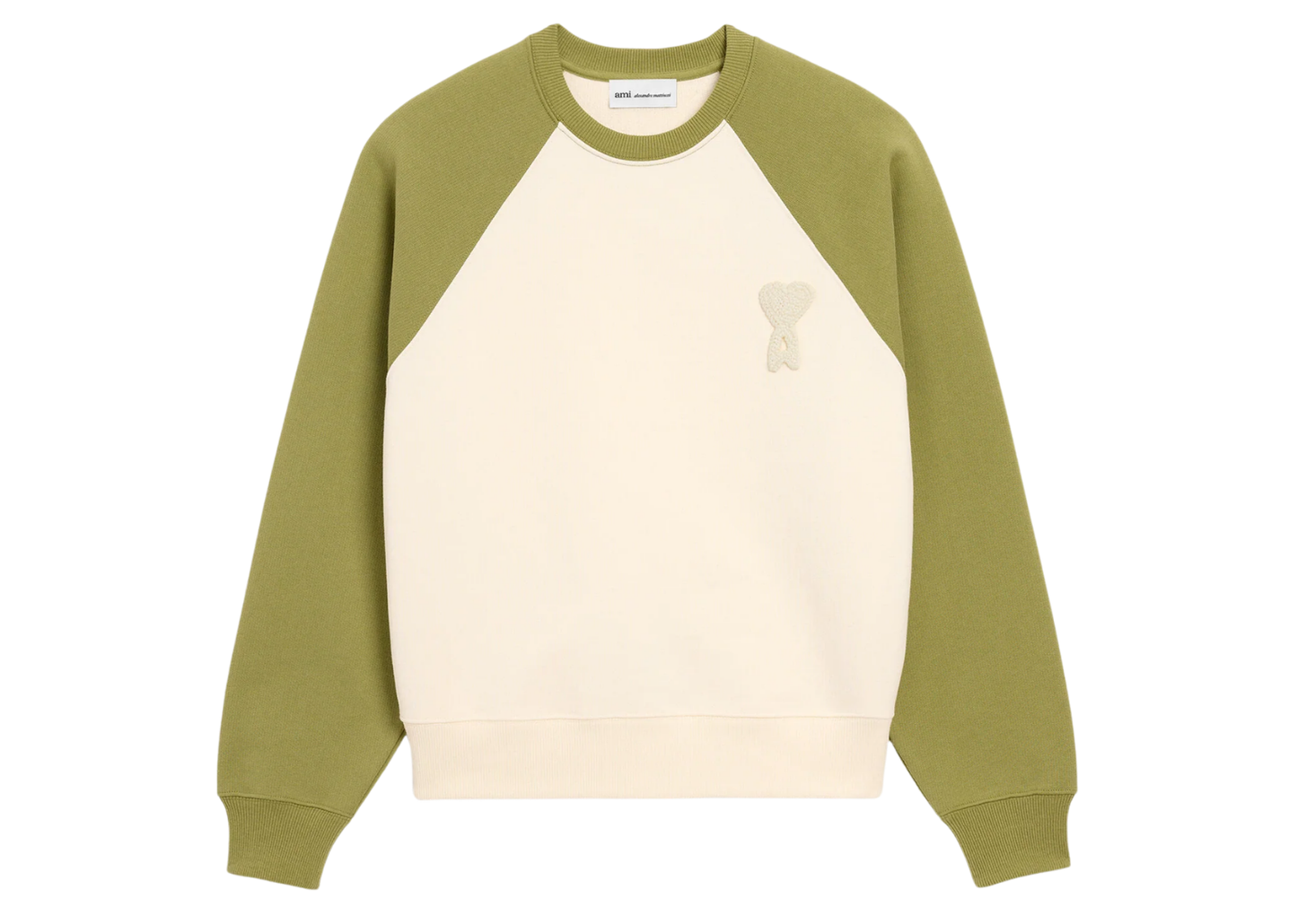 Ami De Coeur Cotton Knitted Sweatshirt White/Green
