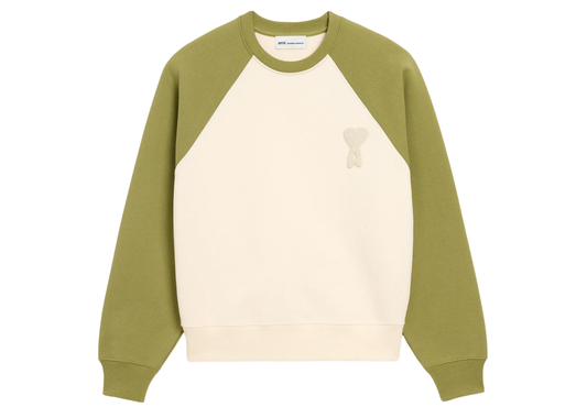 Ami De Coeur Cotton Knitted Sweatshirt White/Green