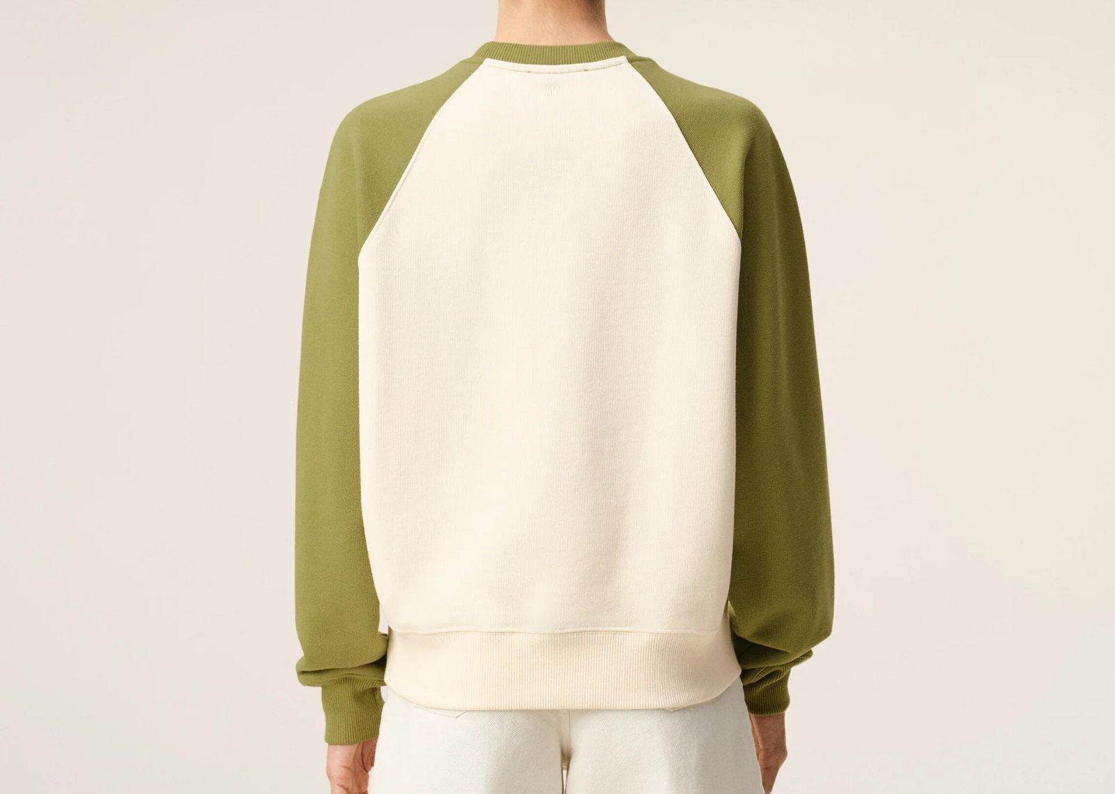 Ami De Coeur Cotton Knitted Sweatshirt White/Green