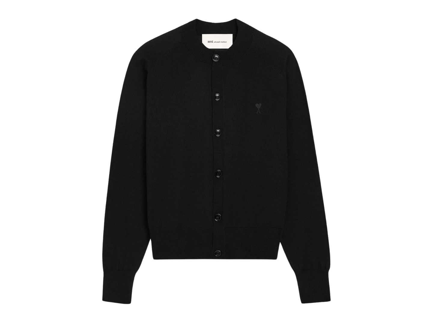 Ami De Coeur Crewneck Cardigan Black
