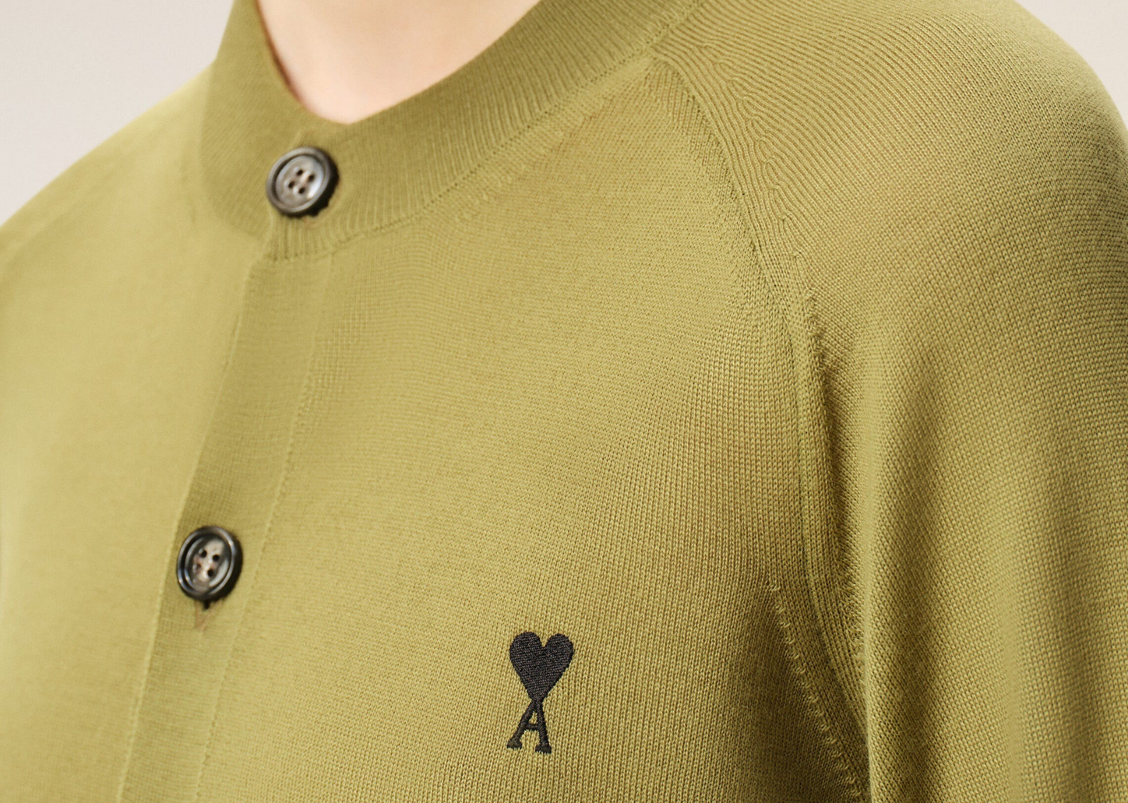 Ami De Coeur Crewneck Cardigan Green