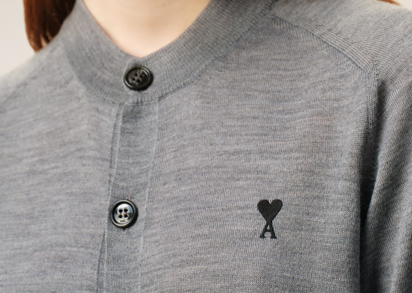 Ami De Coeur Crewneck Cardigan Grey