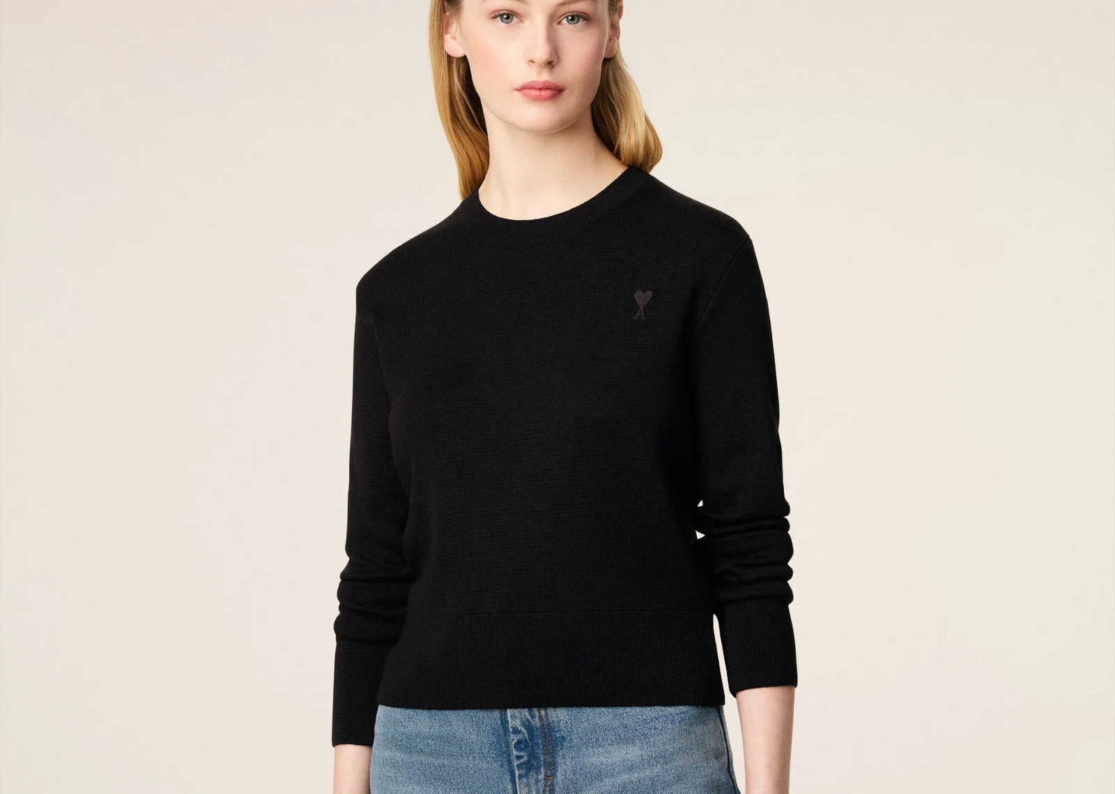 Ami De Coeur Crewneck Sweater Black