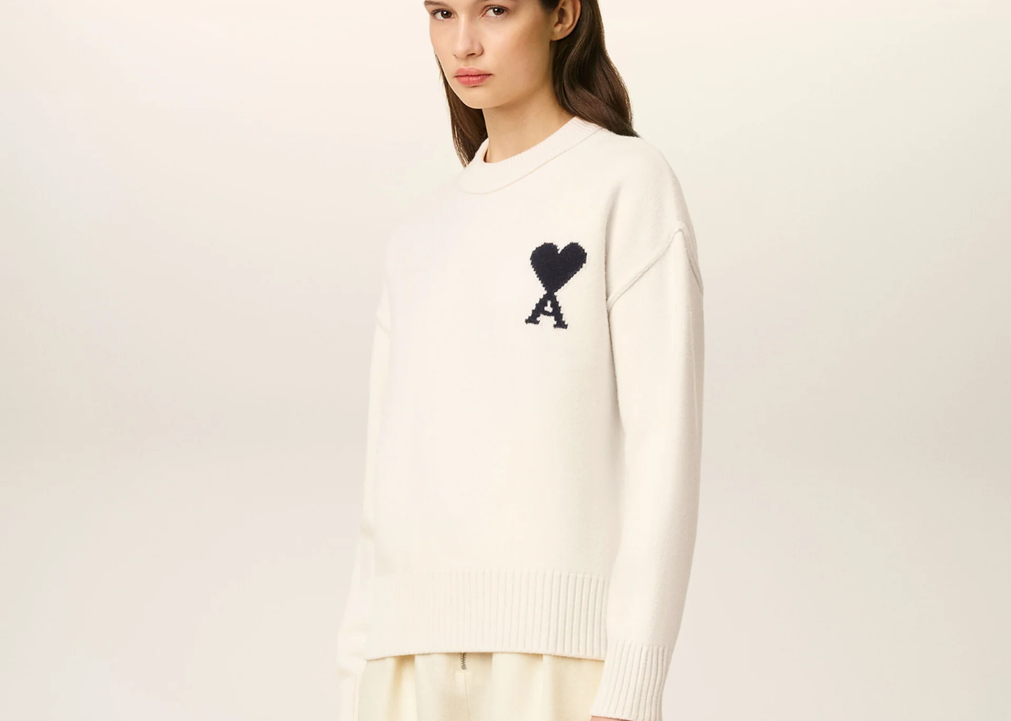 Ami De Coeur Crewneck Sweater White