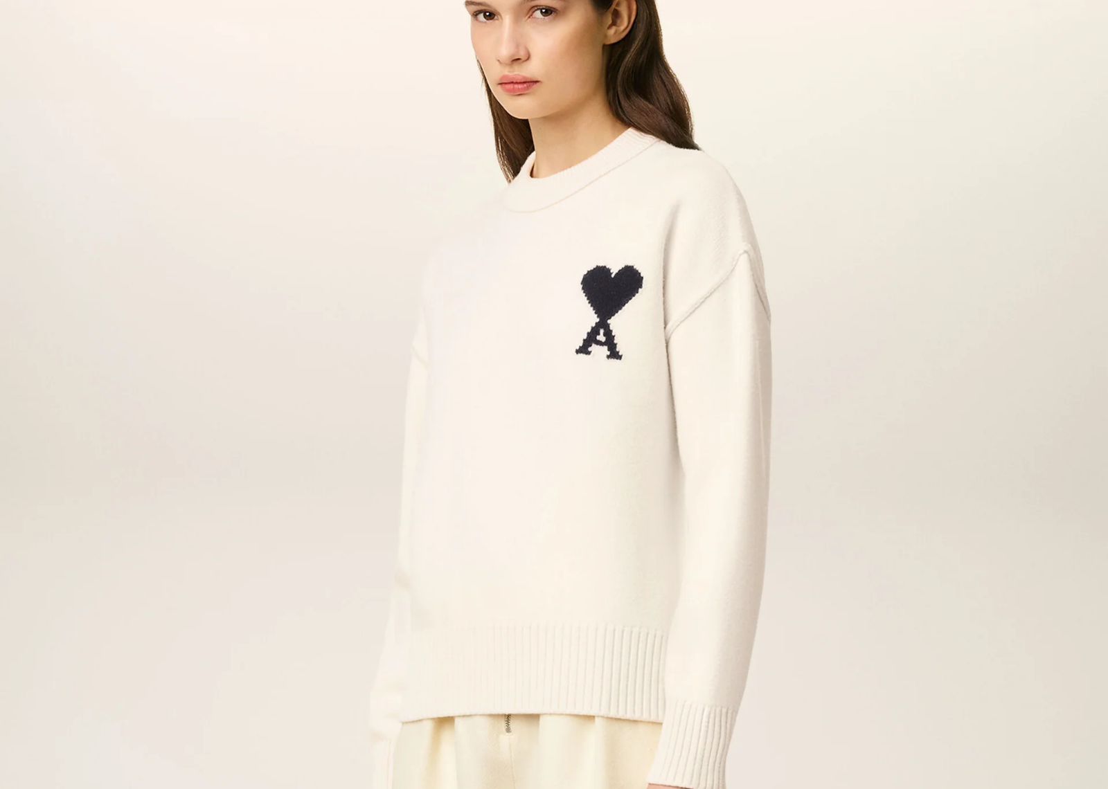 Ami De Coeur Crewneck Sweater White