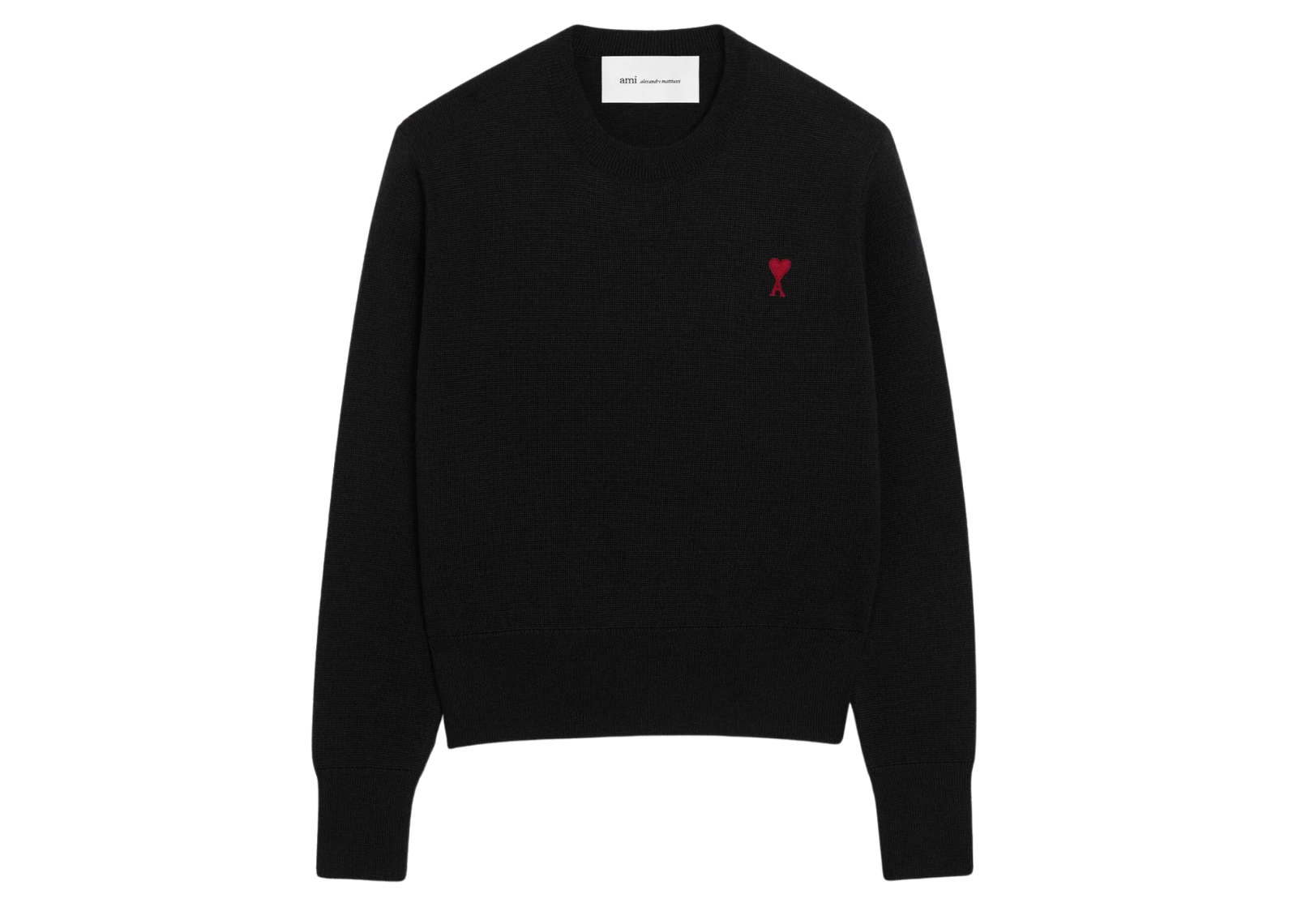 Ami De Coeur Crewneck Wool Sweater Black