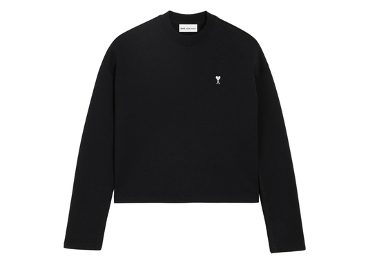 Ami De Coeur Cropped Sweatshirt Black