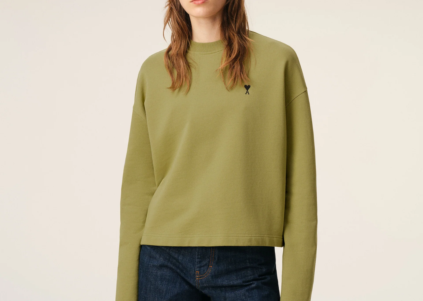 Ami De Coeur Cropped Sweatshirt Green