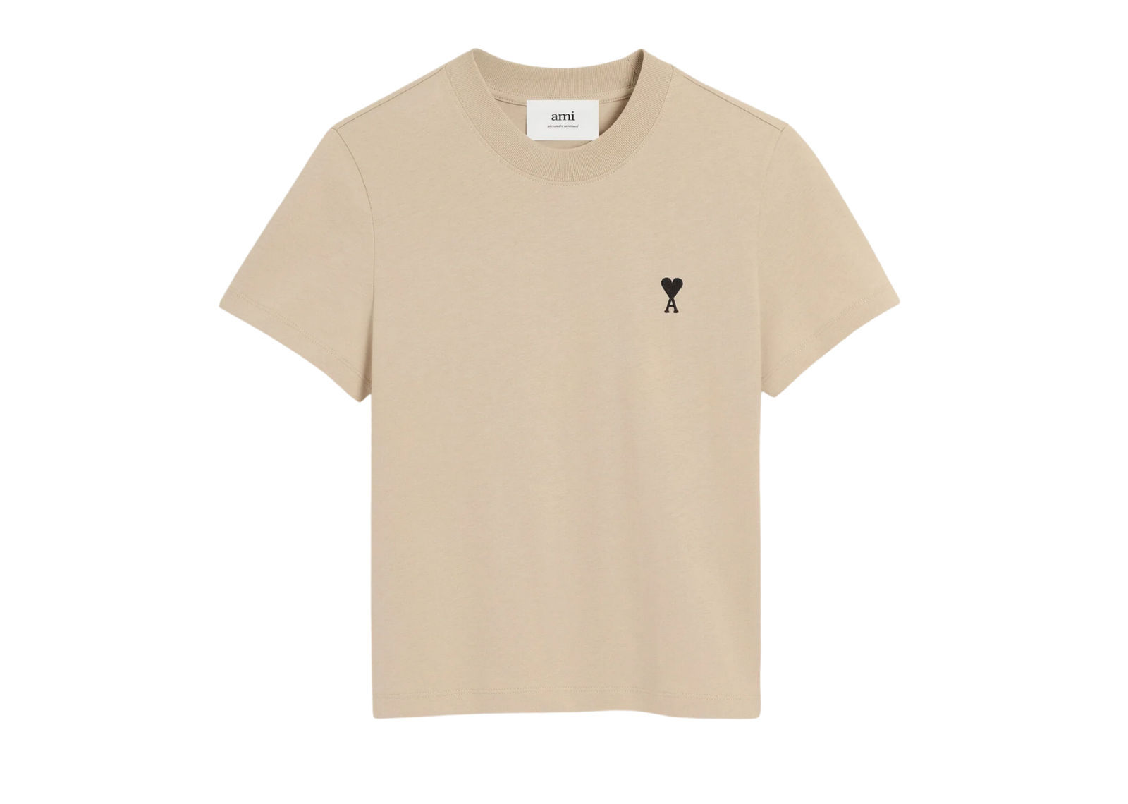 Ami De Coeur Cropped T-Shirt Beige