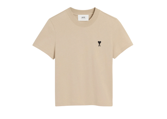 Ami De Coeur Cropped T-Shirt Beige
