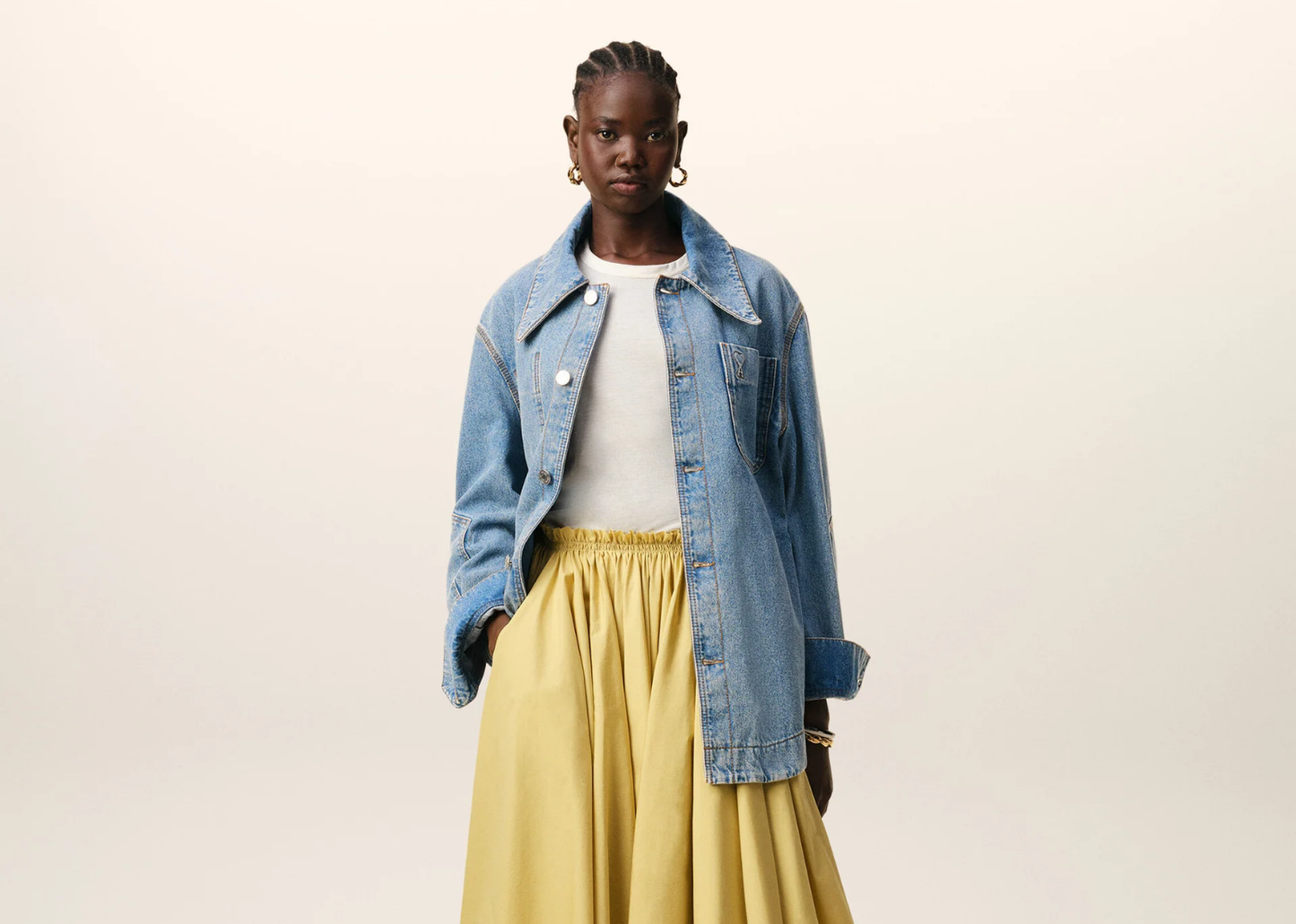 Ami De Coeur Denim Worker Overshirt Blue