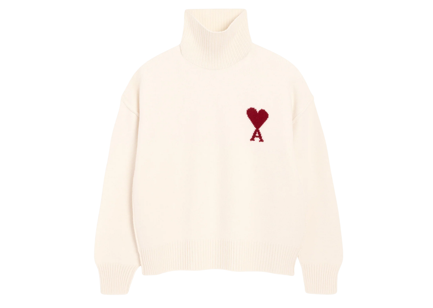 Ami De Coeur Funnel Neck Sweater White