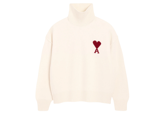 Ami De Coeur Funnel Neck Sweater White