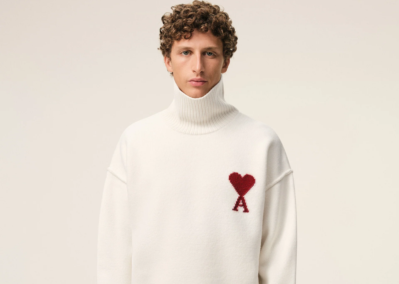 Ami De Coeur Funnel Neck Sweater White