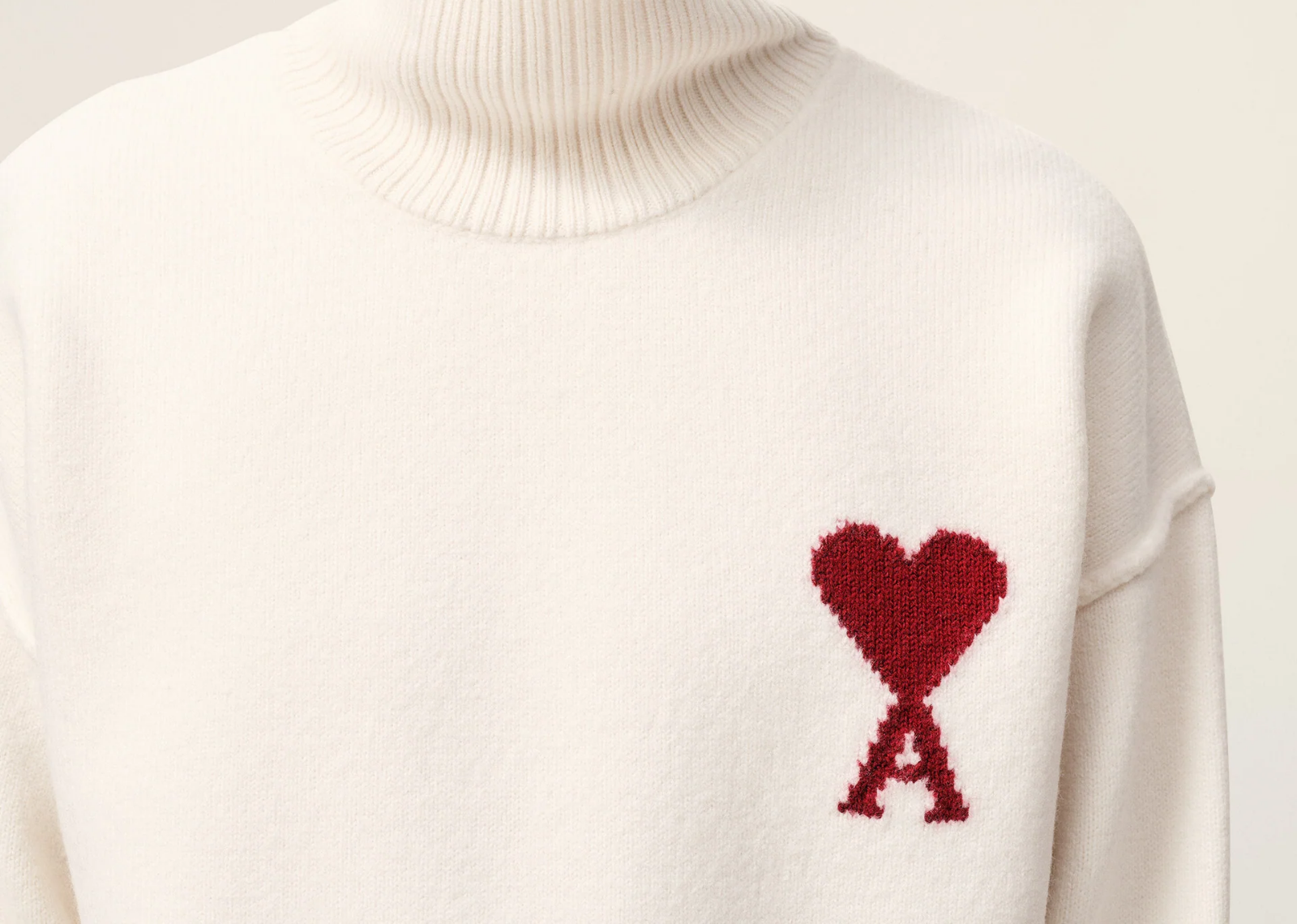 Ami De Coeur Funnel Neck Sweater White