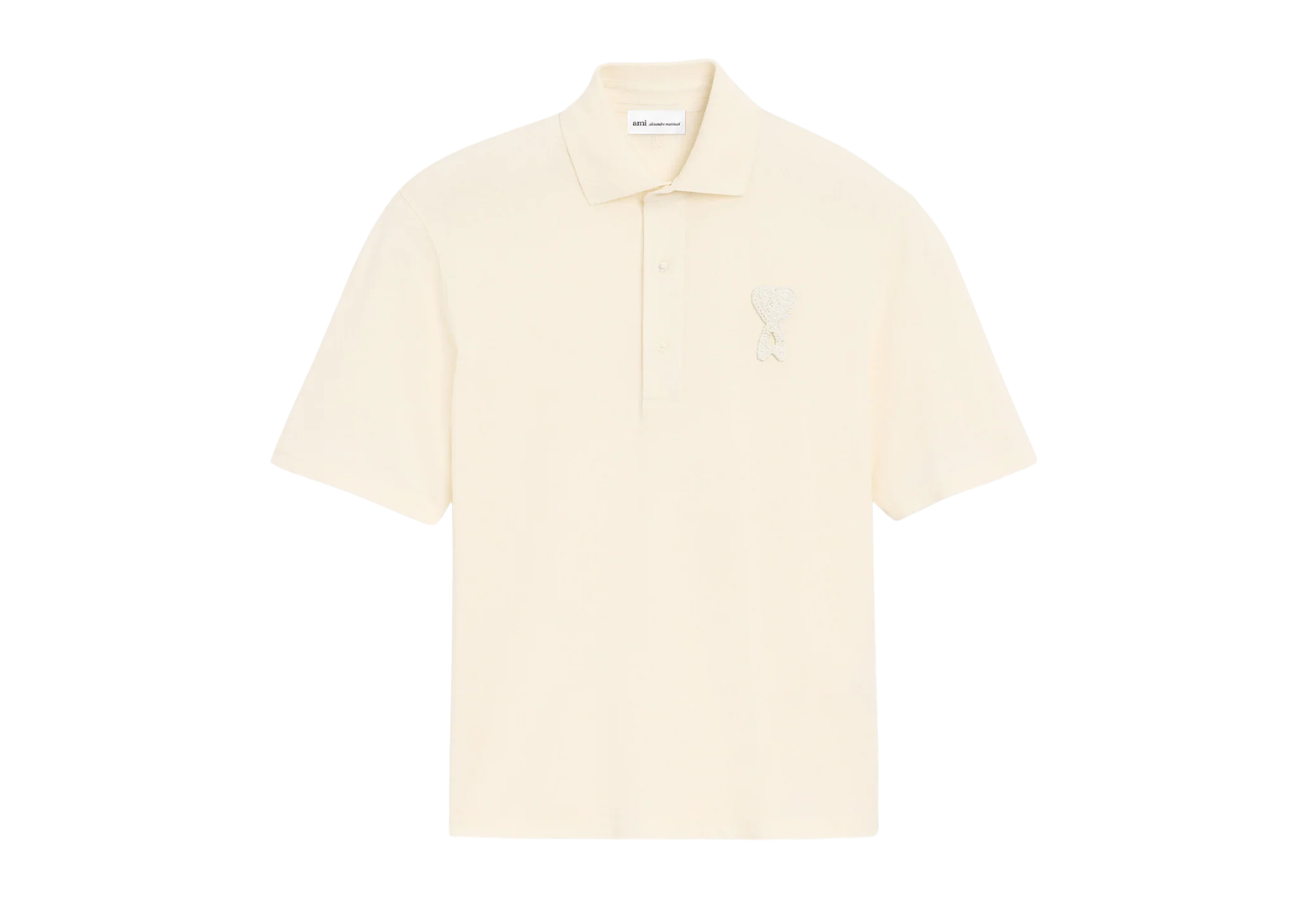Ami De Coeur Knitted Patch Polo White