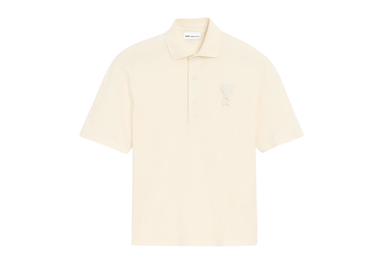 Ami De Coeur Knitted Patch Polo White