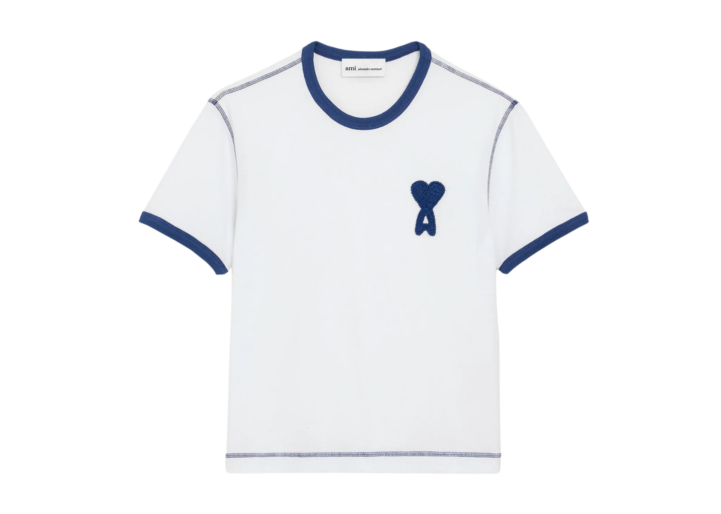 Ami De Coeur Knitted Patch T-Shirt White