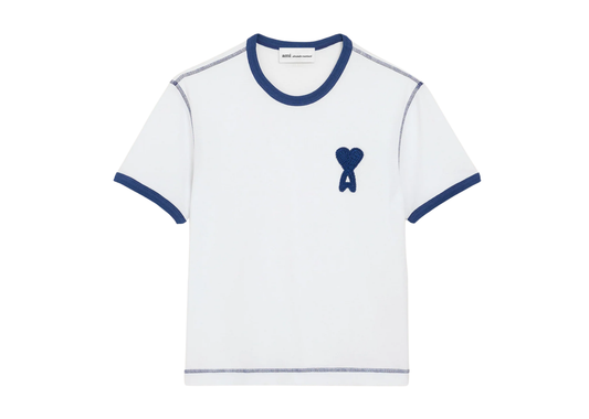 Ami De Coeur Knitted Patch T-Shirt White