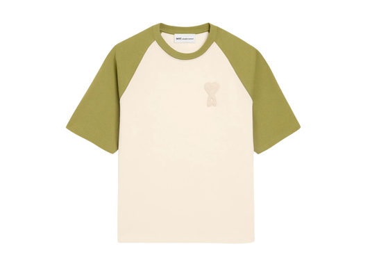 Ami De Coeur Knitted Patch T-Shirt White/Green