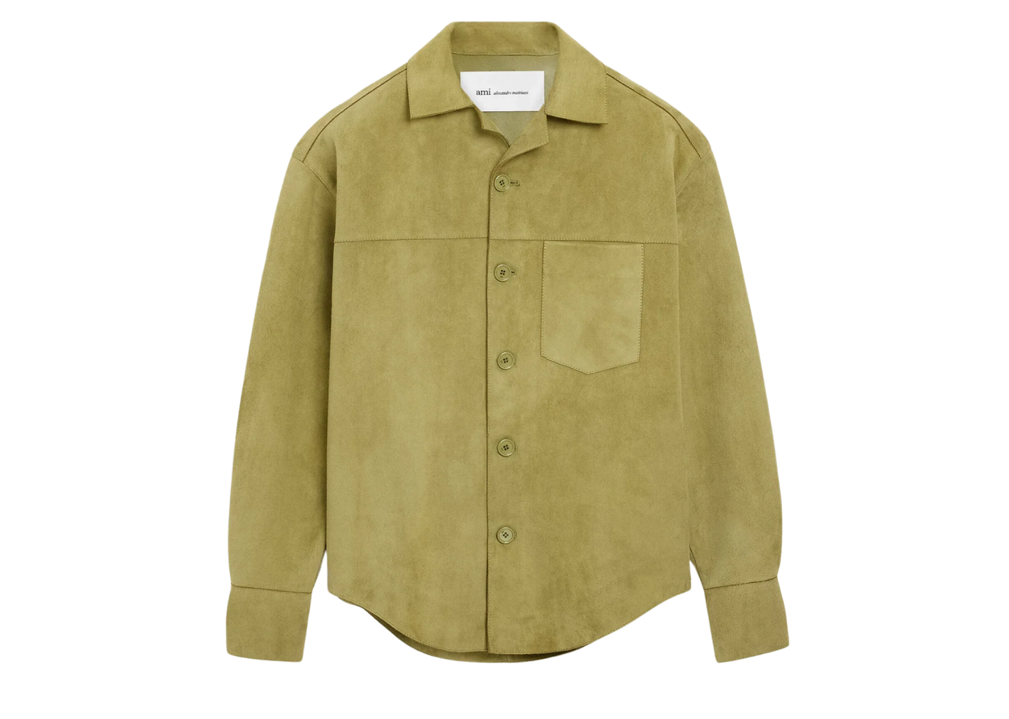 Ami De Coeur Leather Overshirt Green