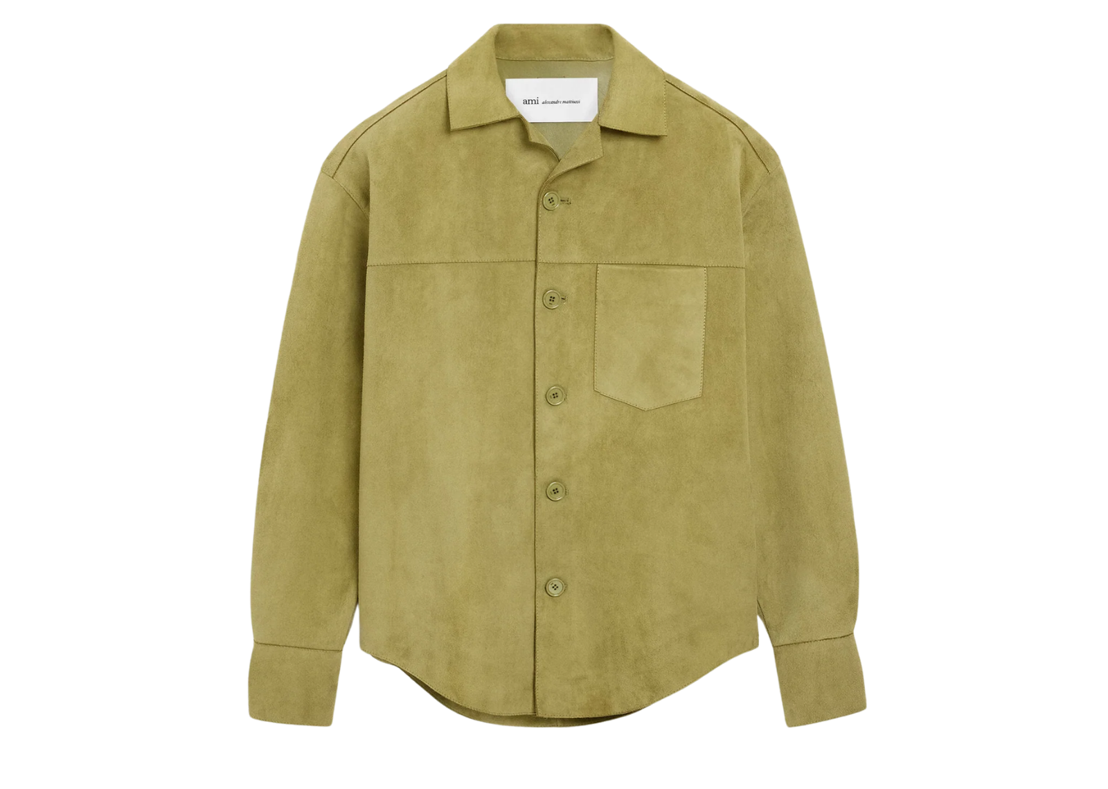 Ami De Coeur Leather Overshirt Green