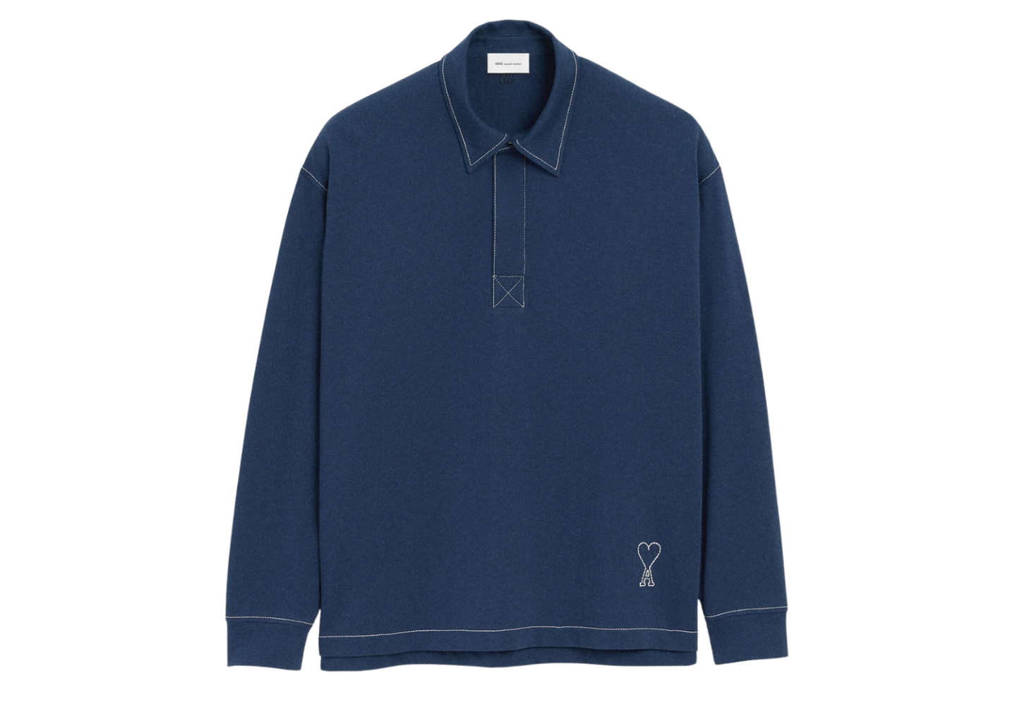 Ami De Coeur Long Sleeves Polo Blue