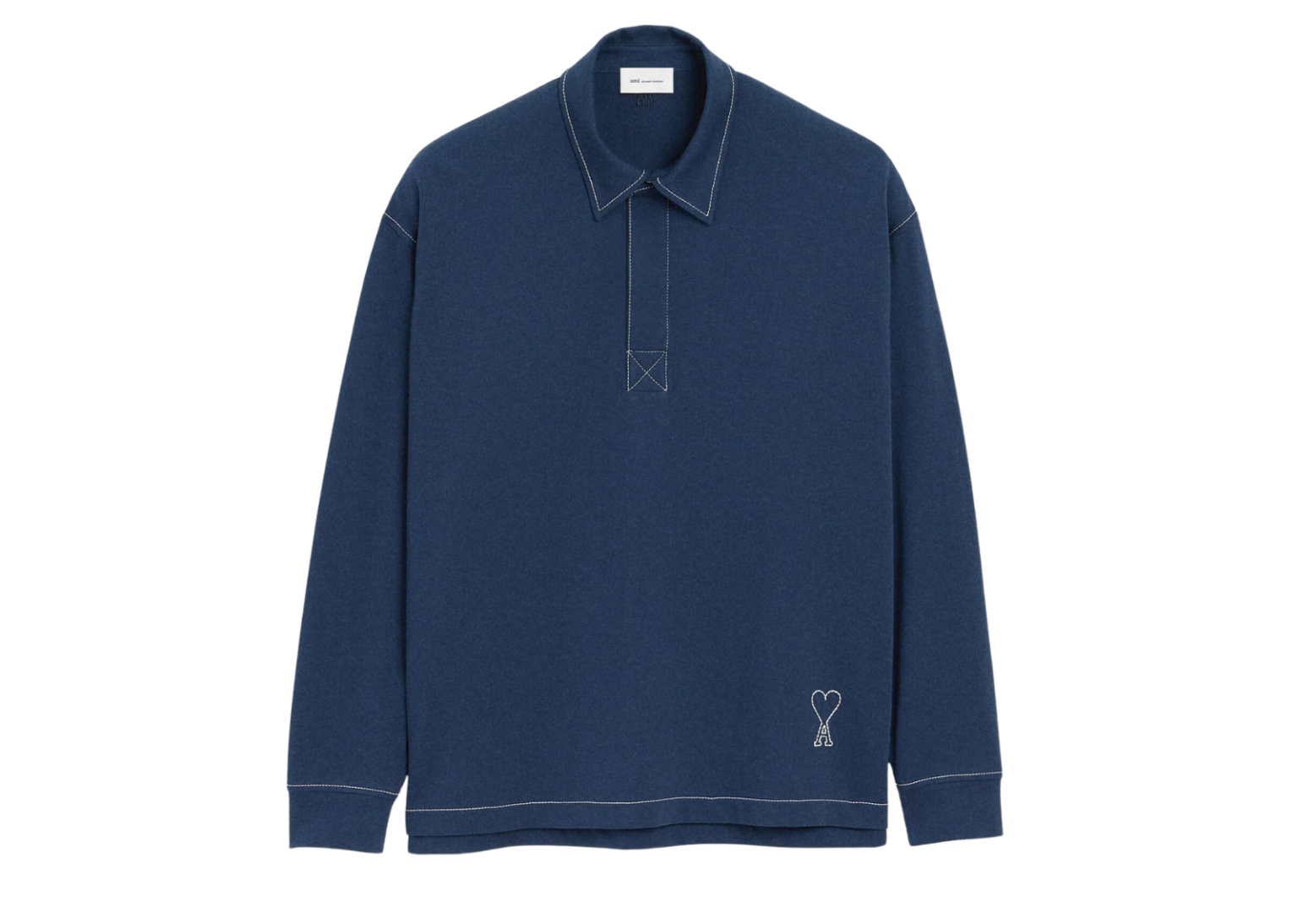Ami De Coeur Long Sleeves Polo Blue