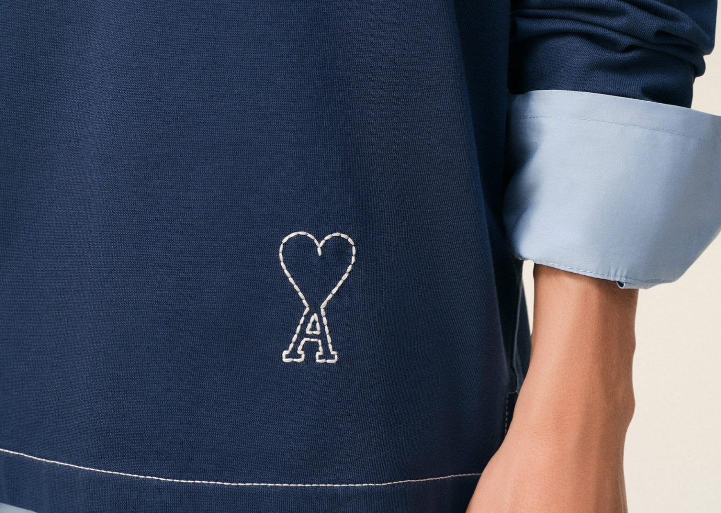 Ami De Coeur Long Sleeves Polo Blue
