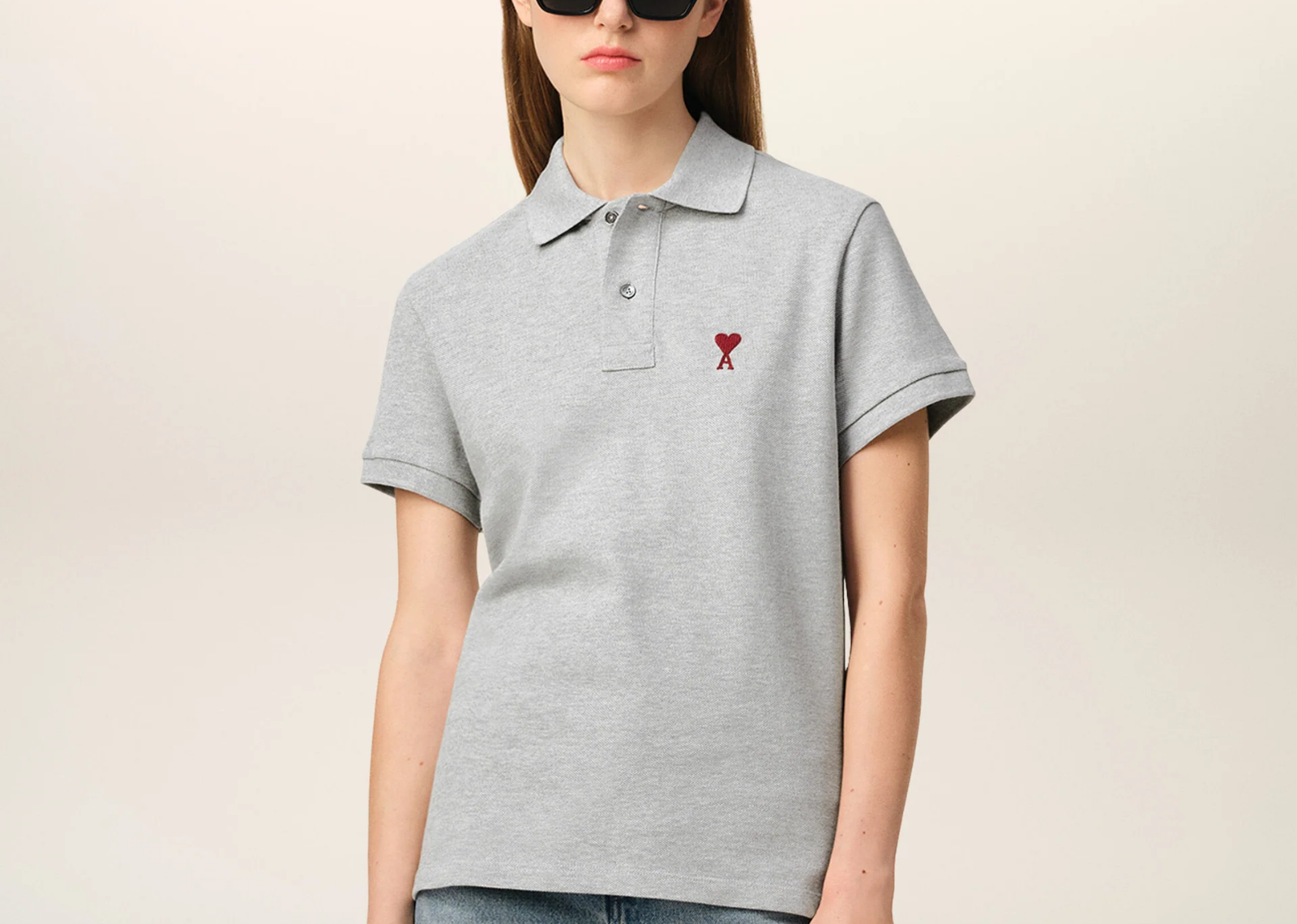 Ami De Coeur Polo Shirt Grey Red