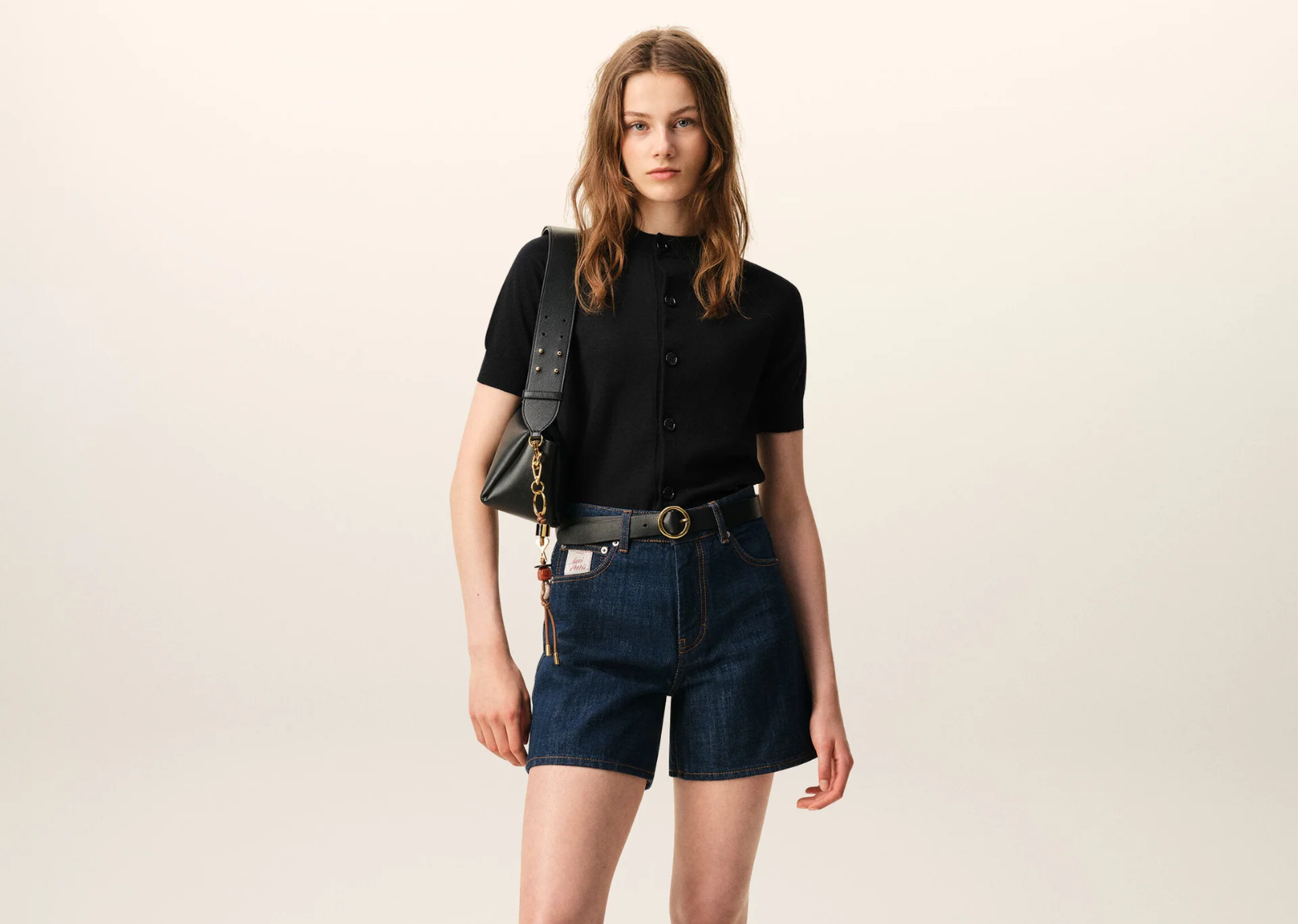 Ami De Coeur Short Sleeve Cardigan Black