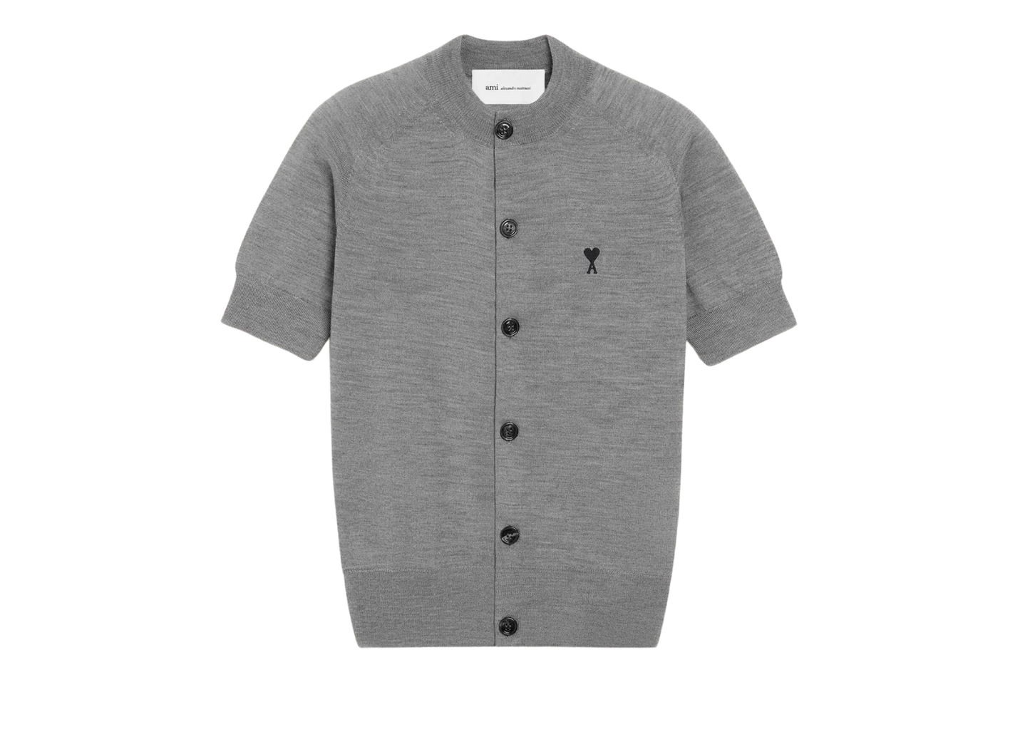 Ami De Coeur Short Sleeve Cardigan Grey