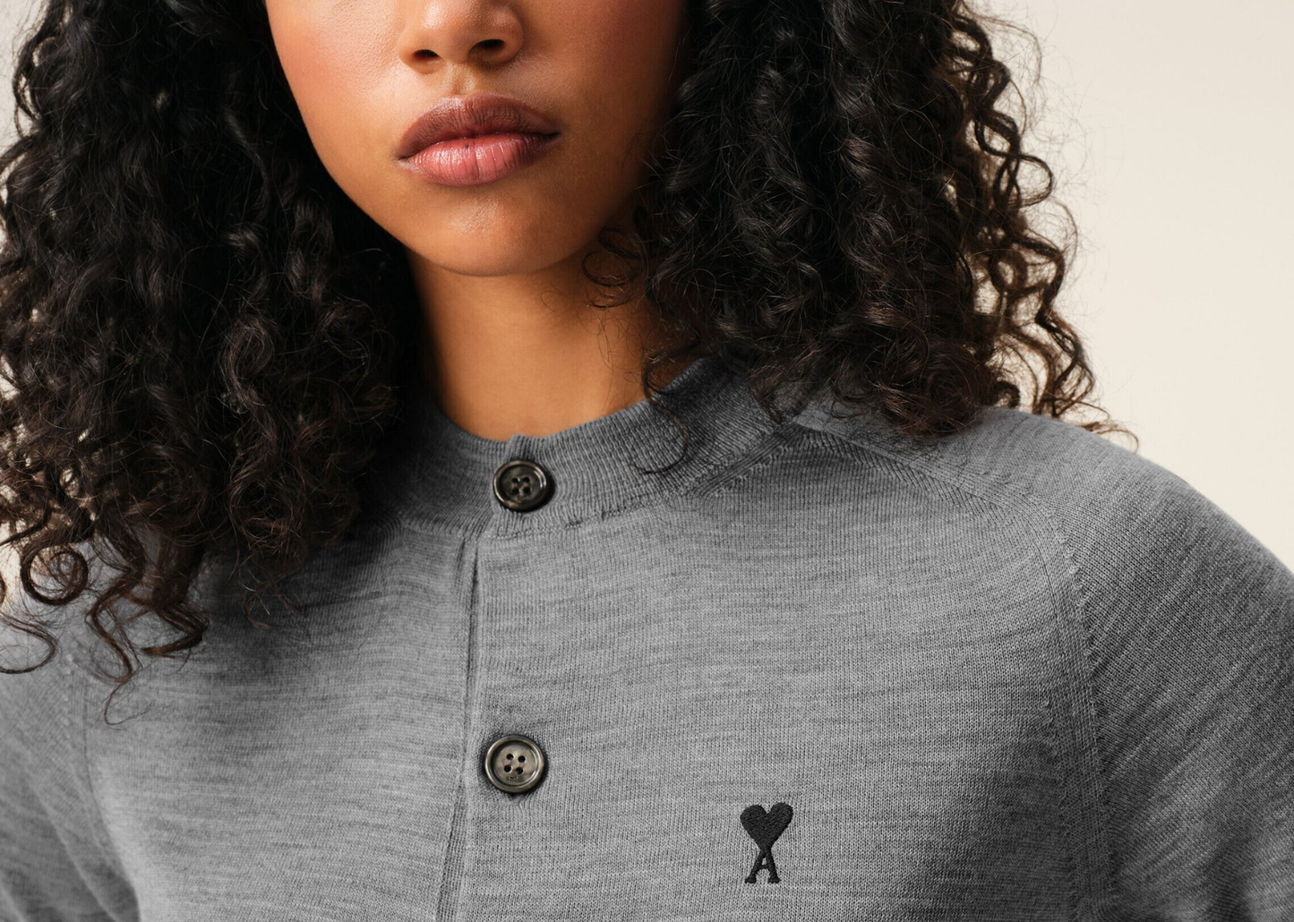 Ami De Coeur Short Sleeve Cardigan Grey