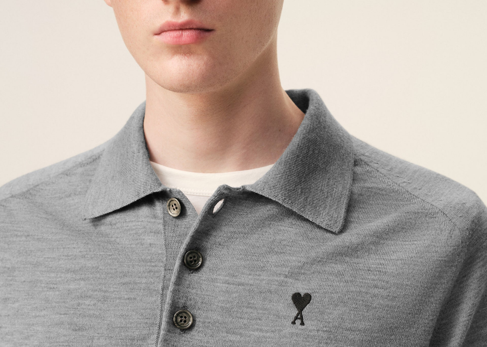 Ami De Coeur Short Sleeve Polo Grey