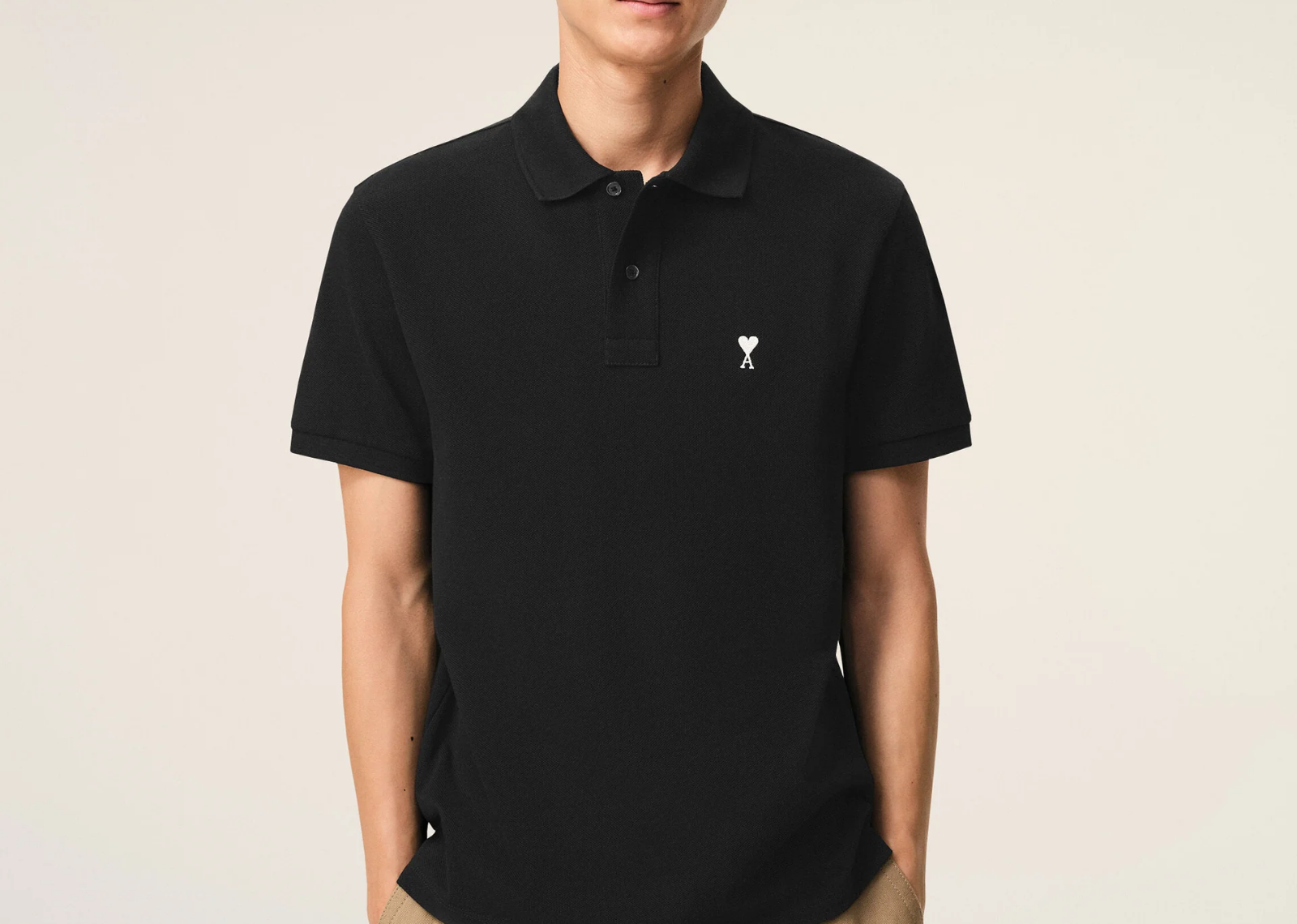 Ami De Coeur Short Sleeve Polo Shirt Black