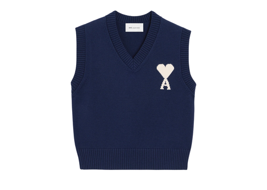 Ami De Coeur Sleeveless Crewneck Sweater Blue