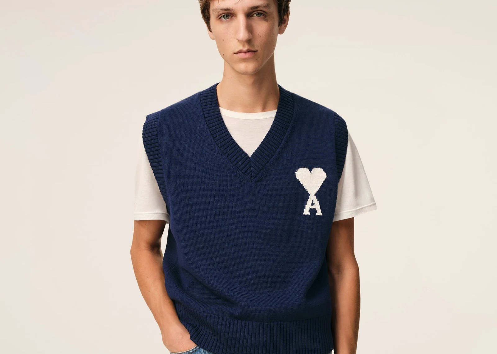 Ami De Coeur Sleeveless Crewneck Sweater Blue