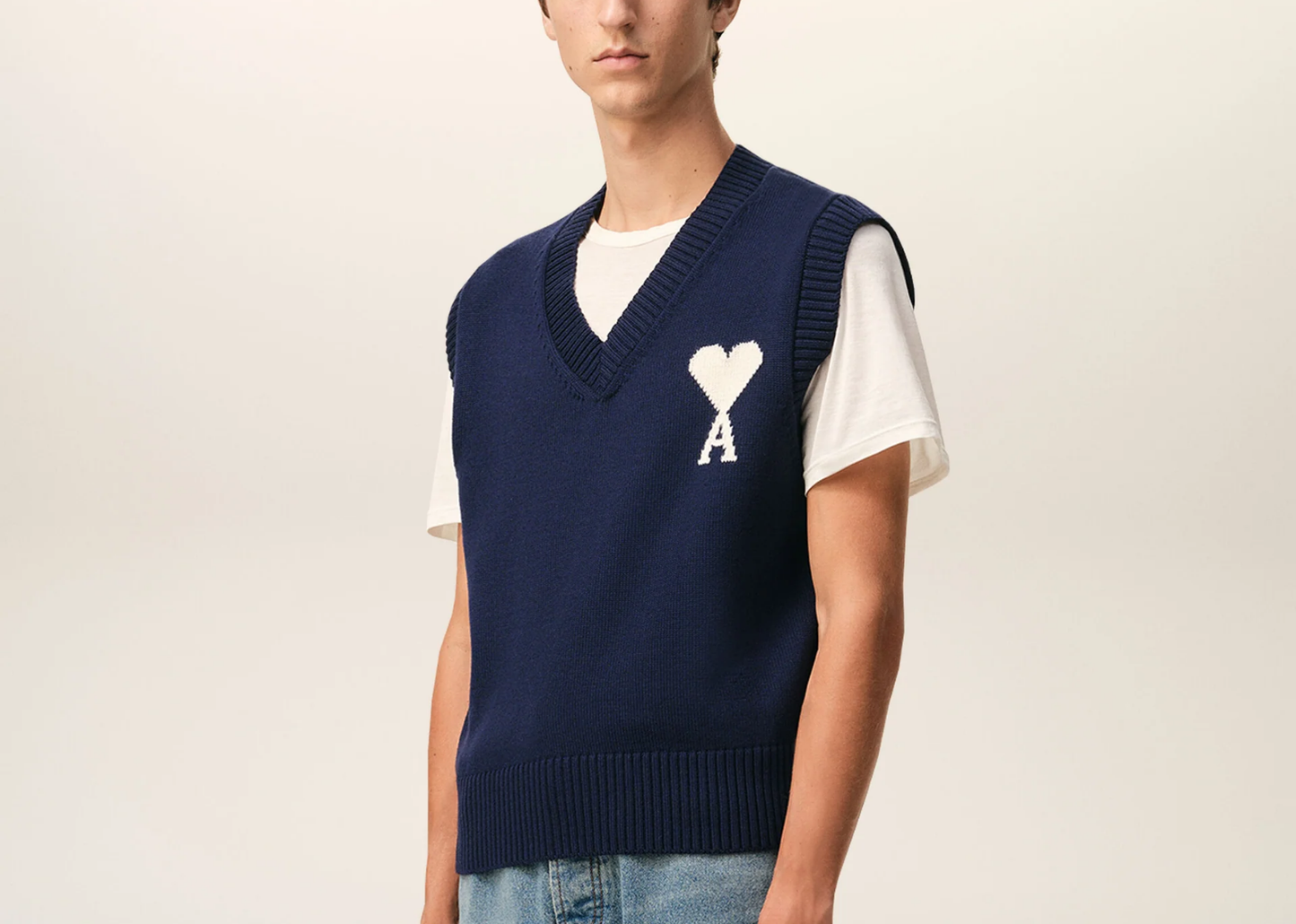 Ami De Coeur Sleeveless Crewneck Sweater Blue
