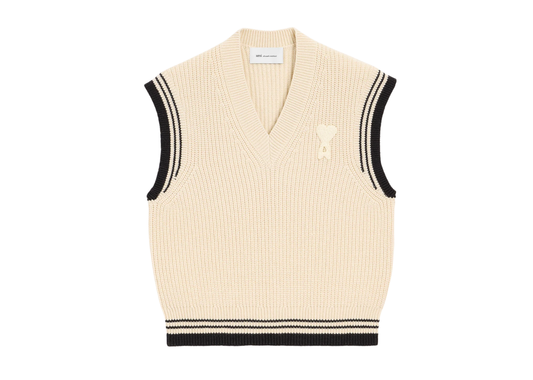 Ami De Coeur Sleeveless Ribbed Sweater White