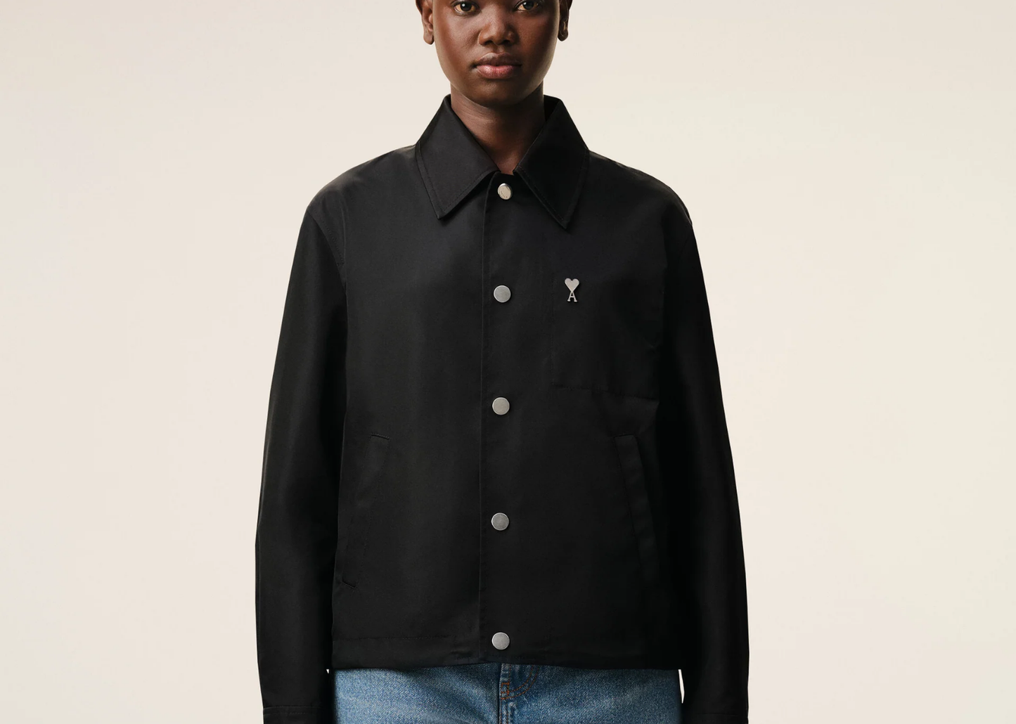 Ami De Coeur Stud Buttoned Jacket Black