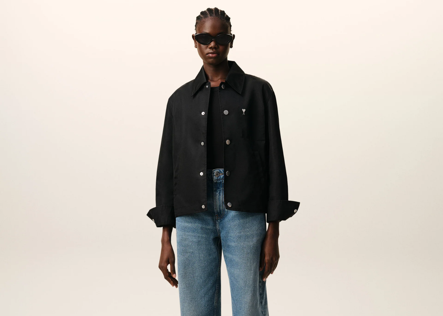 Ami De Coeur Stud Buttoned Jacket Black