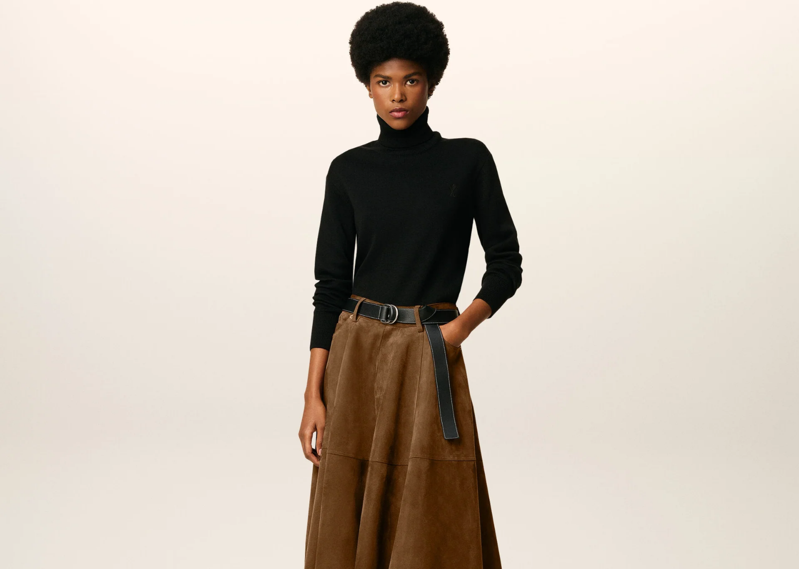 Ami De Coeur Turtle Neck Sweater Black