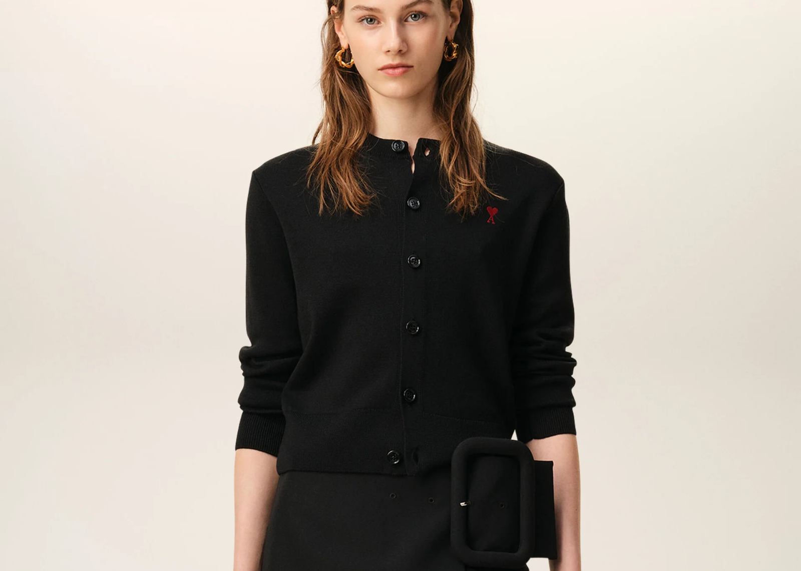 Ami De Coeur Wool Cardigan Black