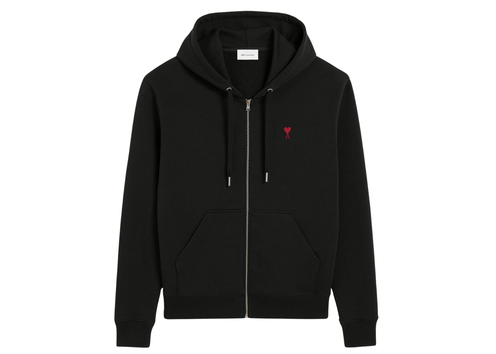 Ami De Coeur Zipped Hoodie Black Red